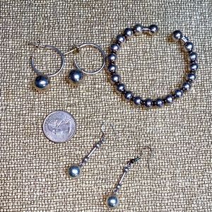 Sterling silver 925 bracelet and 2 earring sets